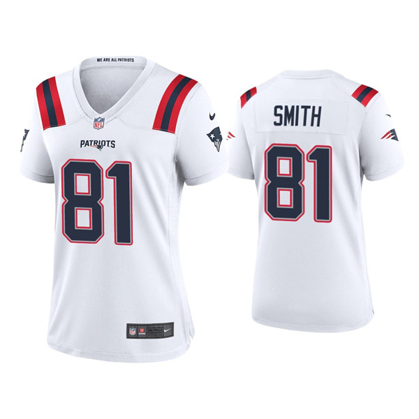 Women's New England Patriots #81 Jonnu Smith White Vapor Untouchable Limited Stitched Jersey